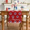 Red America Star Block Patriotic 4th of July Table Runner, Memorial Day Kitchen Dining Table Decoration for Home Party Decor 13x72 Inch